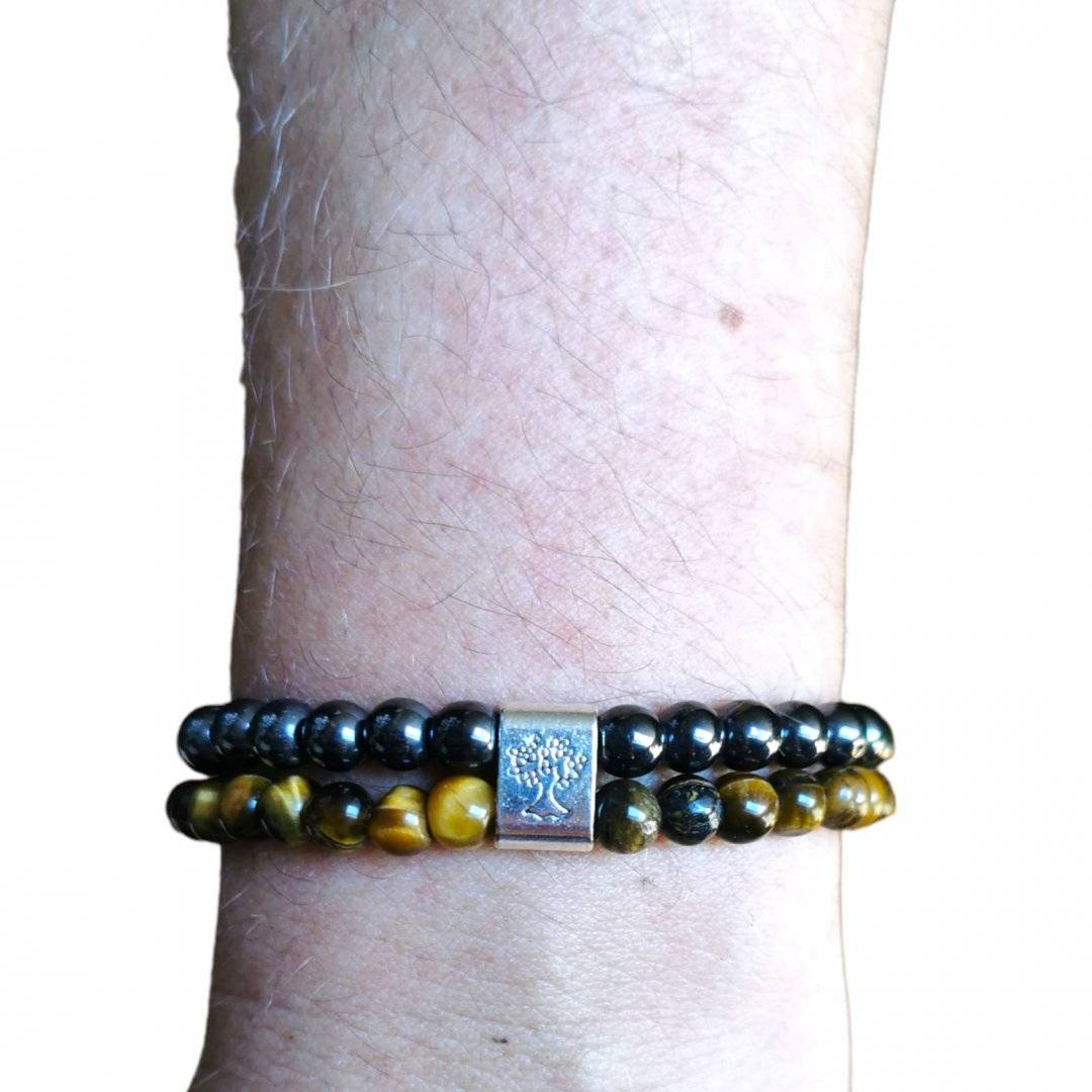 Bratara dubla Ochi de Tigru, magnetica