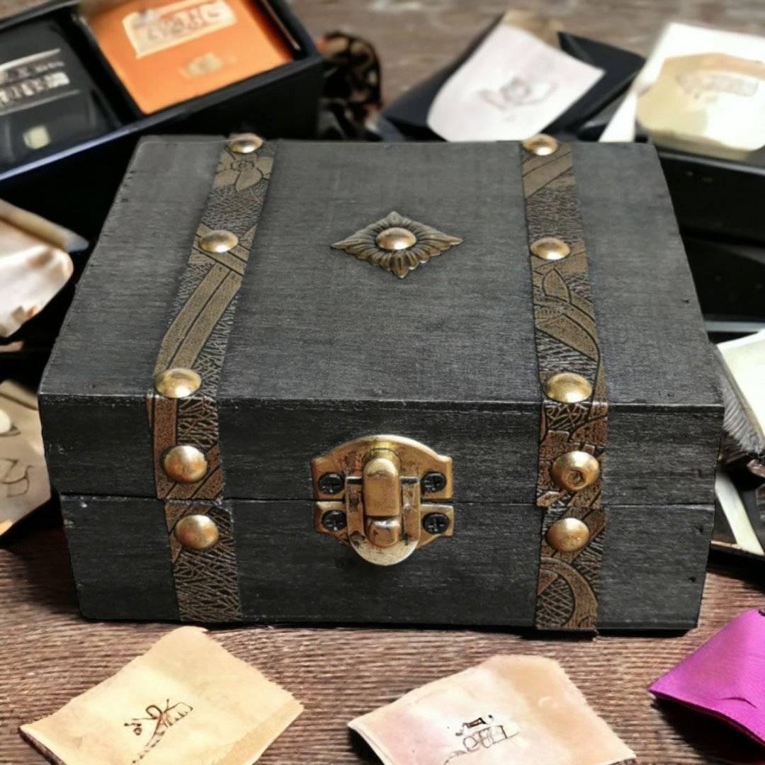 Cutie din lemn pentru ceai 13 cm - Gri