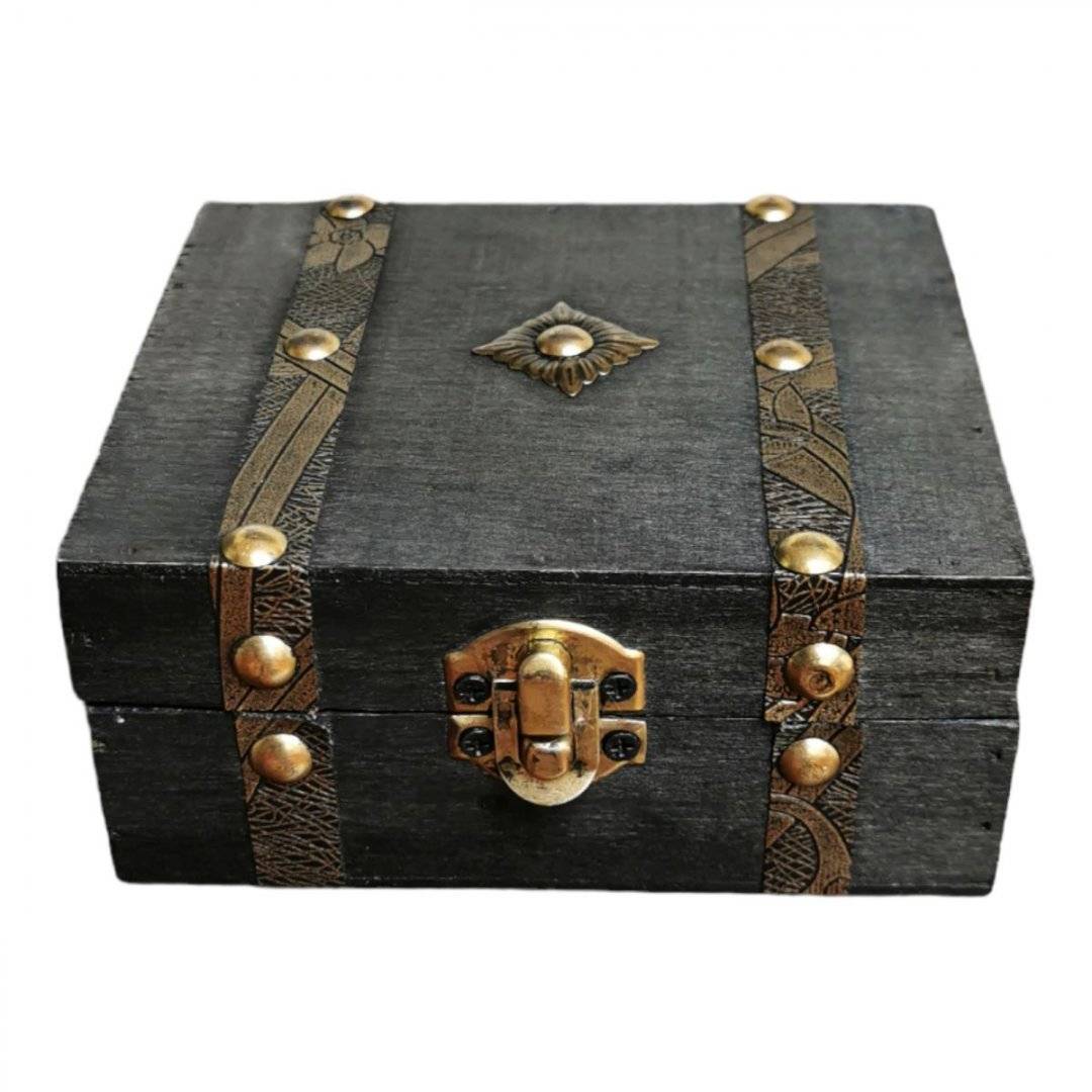 Cutie din lemn pentru ceai 13 cm - Gri