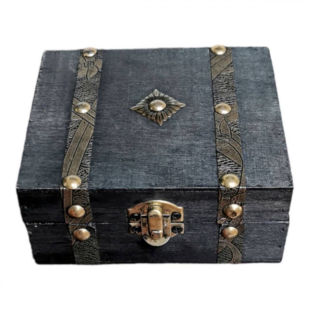 Cutie din lemn pentru ceai 13 cm - Gri