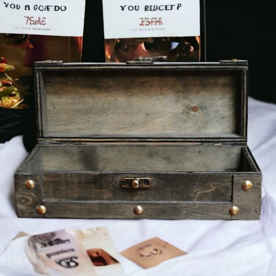 Cutie din lemn pentru ceai 22 cm - Gri