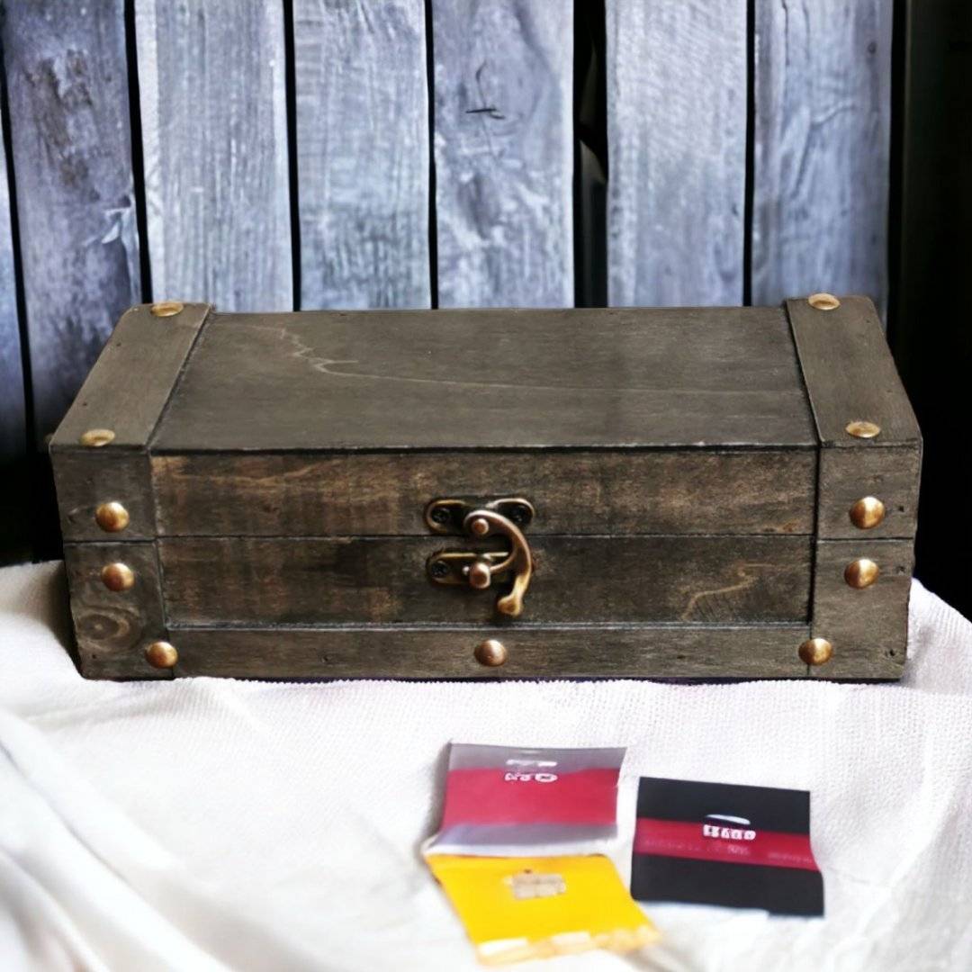 Cutie din lemn pentru ceai 22 cm - Gri