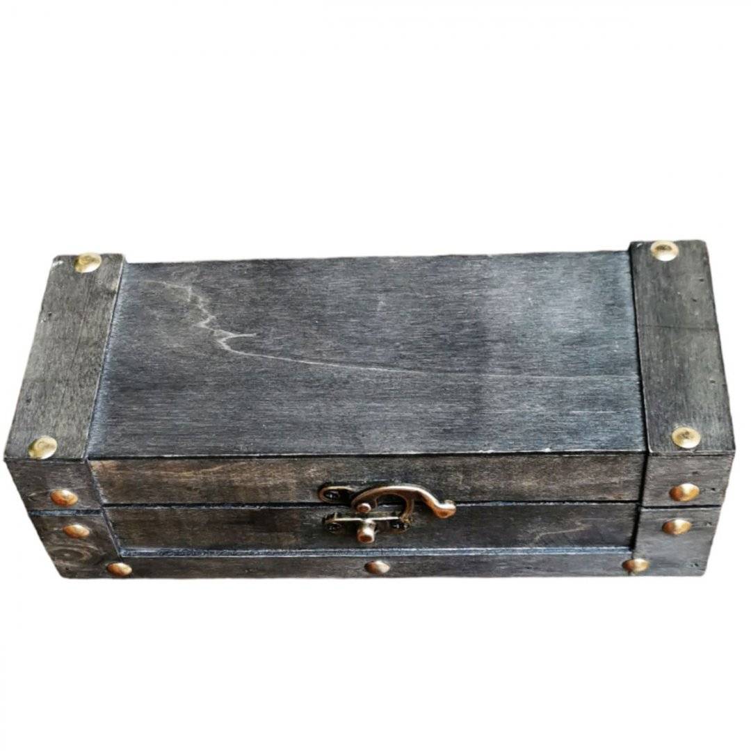 Cutie din lemn pentru ceai 22 cm - Gri