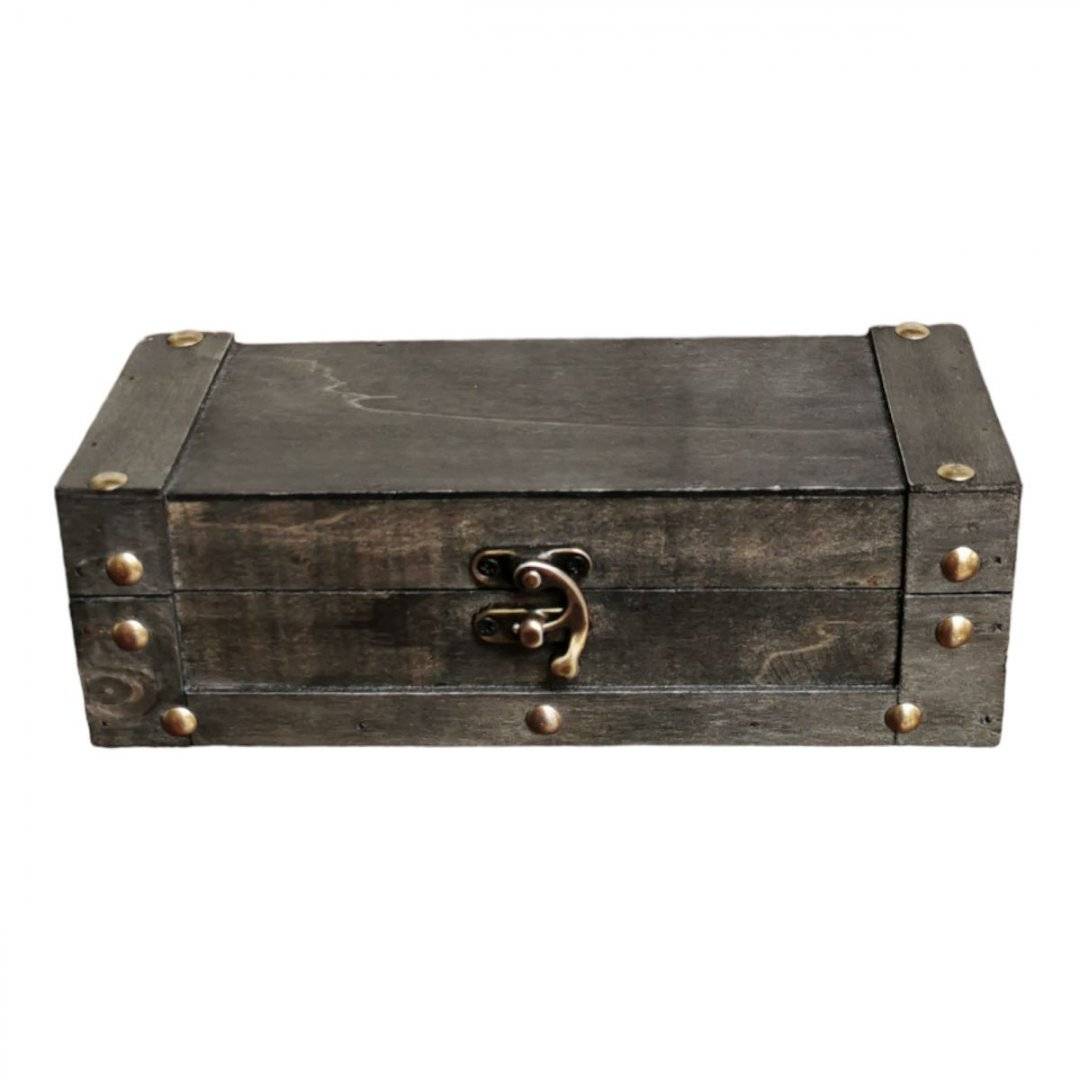 Cutie din lemn pentru ceai 22 cm - Gri