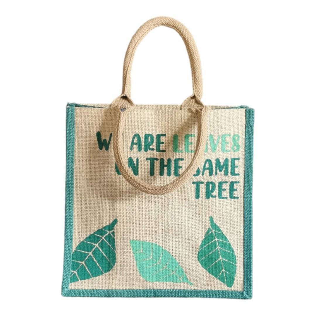 Geanta din iuta ecologica We are leaves - Verde