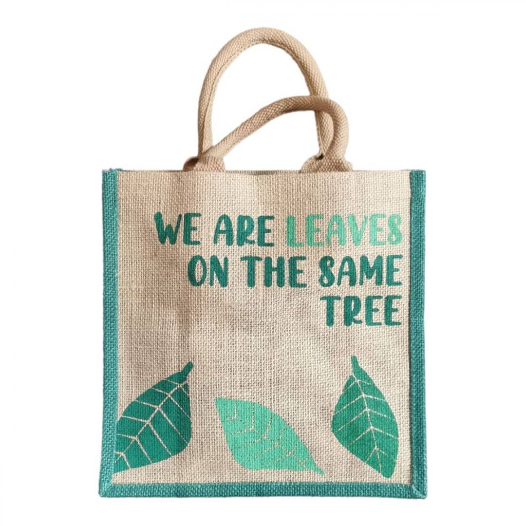 Geanta din iuta ecologica We are leaves - Verde