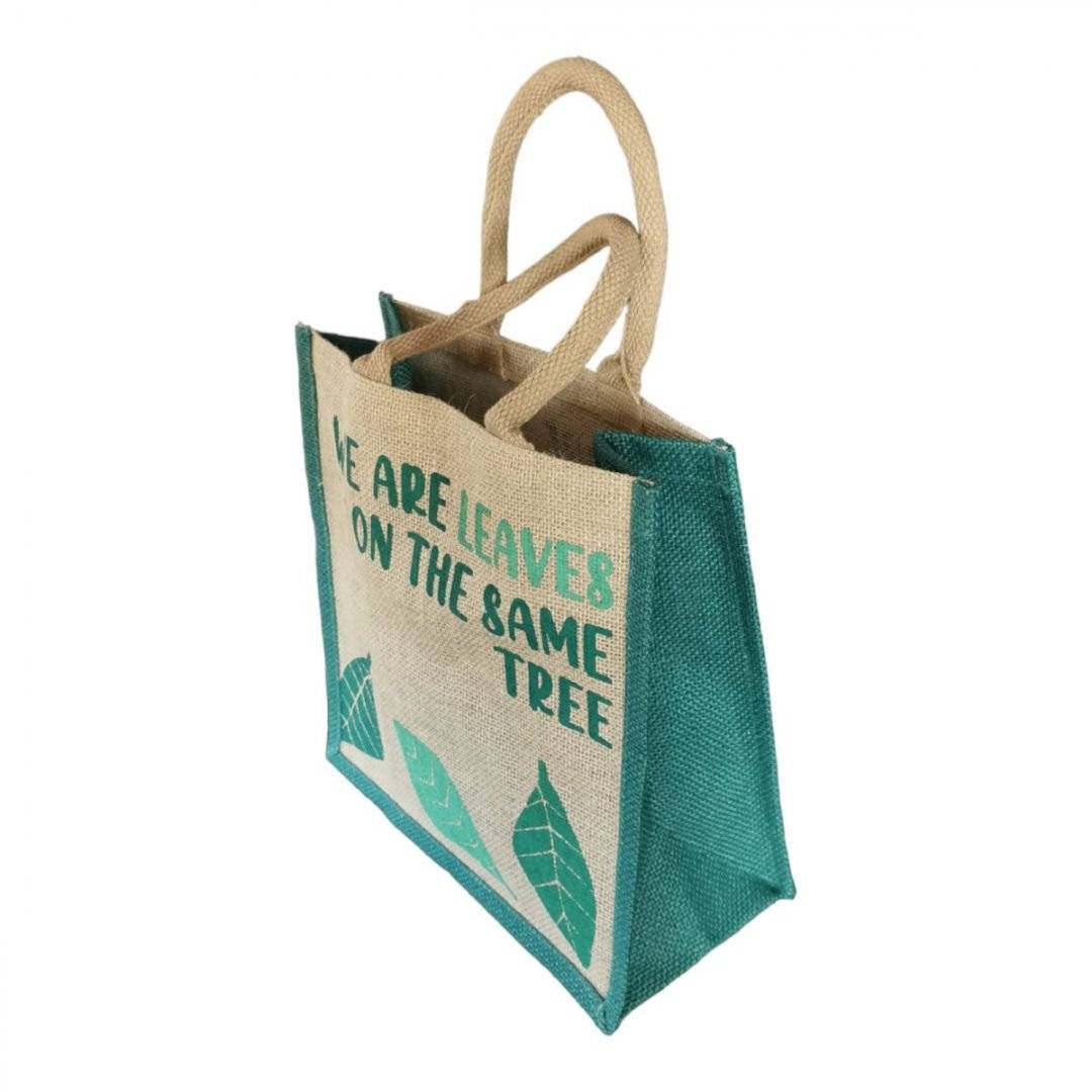 Geanta din iuta ecologica We are leaves - Verde