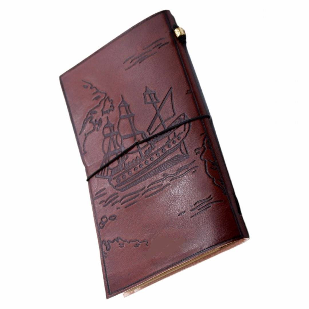 Jurnal handmade din piele, maro, 80 pagini - Familie