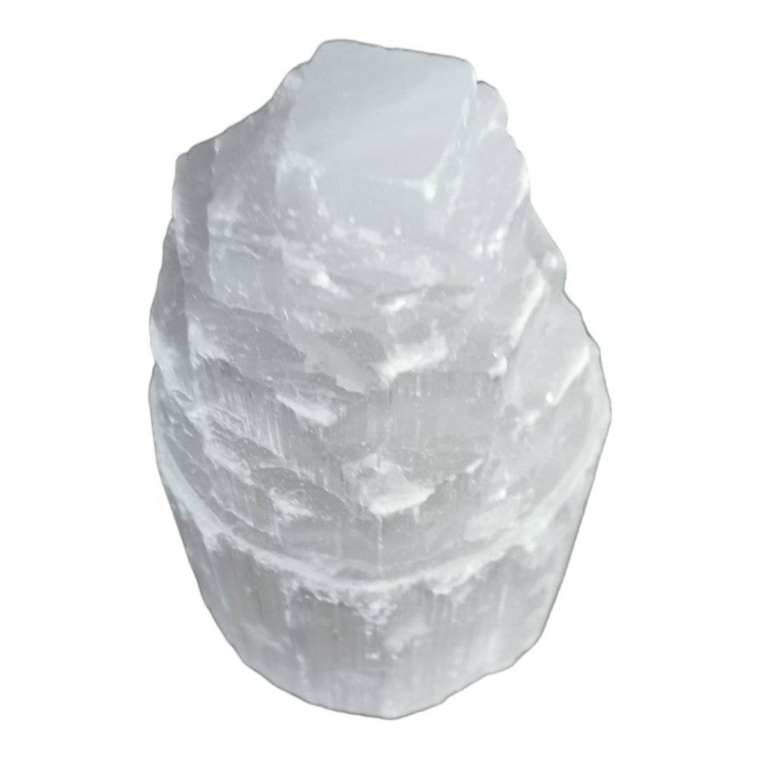 Lampa din selenit natural, 15 cm