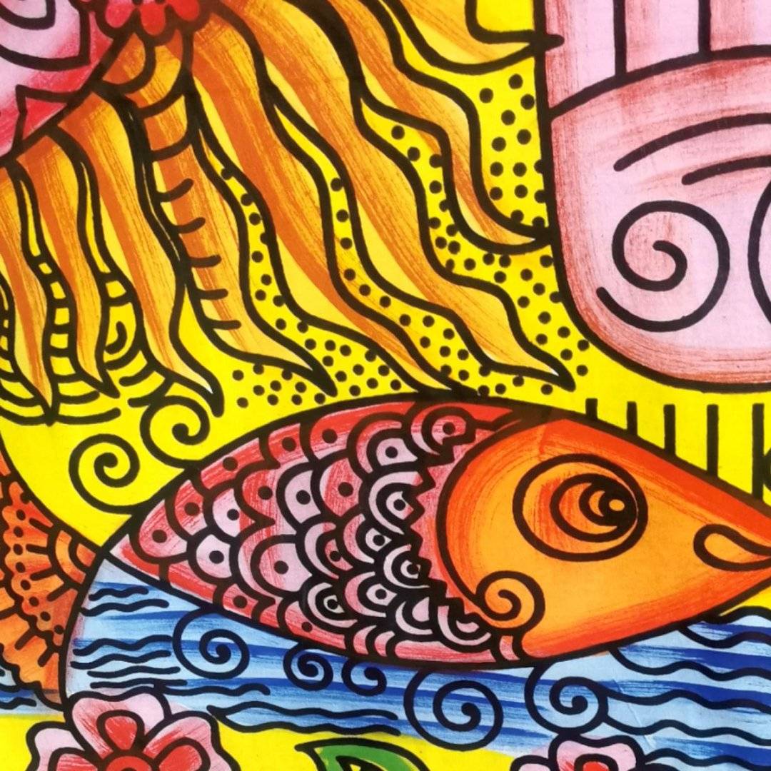 Panza pictata manual 112 cm - Soare