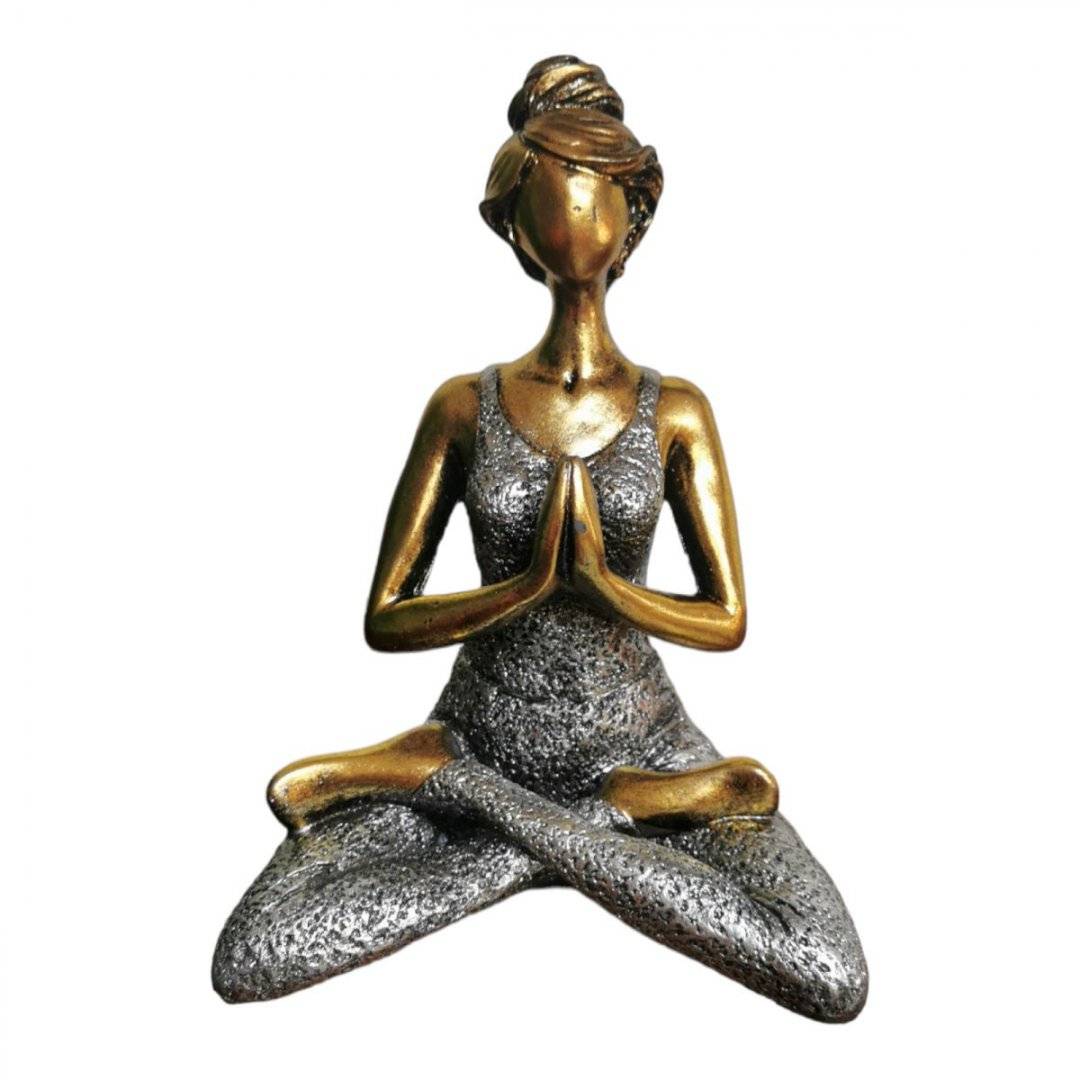 Statueta Yoga argintie - 24 cm