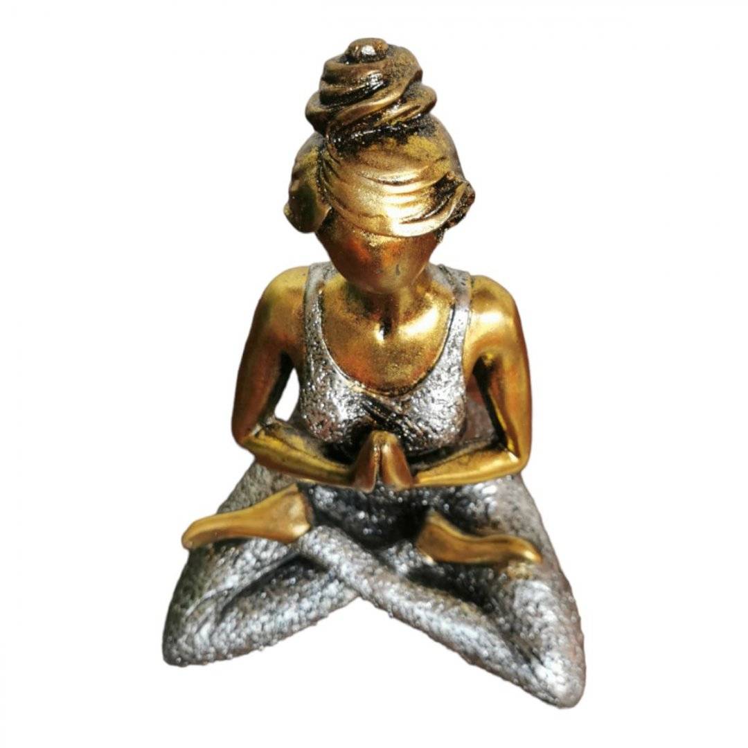Statueta Yoga argintie - 24 cm