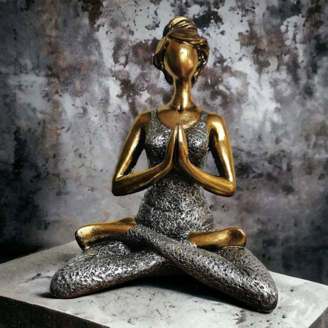 Statueta Yoga argintie - 24 cm