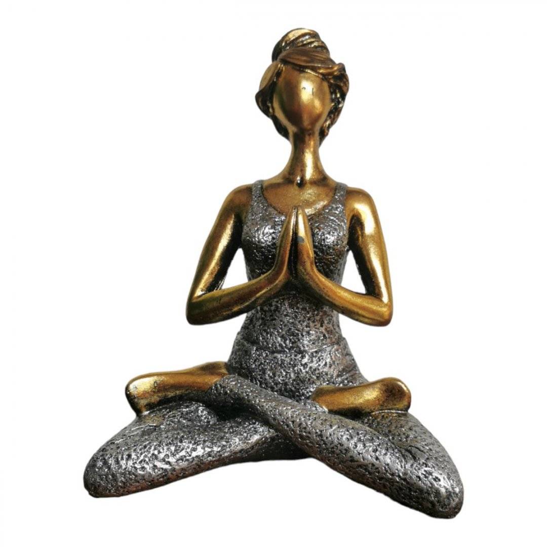 Statueta Yoga argintie - 24 cm