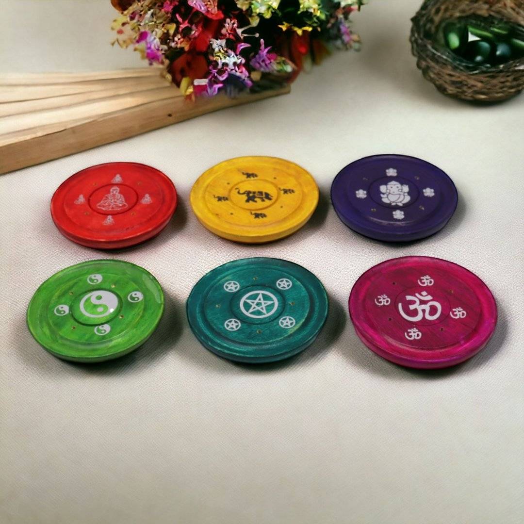 Suport colorat pentru betisoare si conuri parfumate - diverse modele