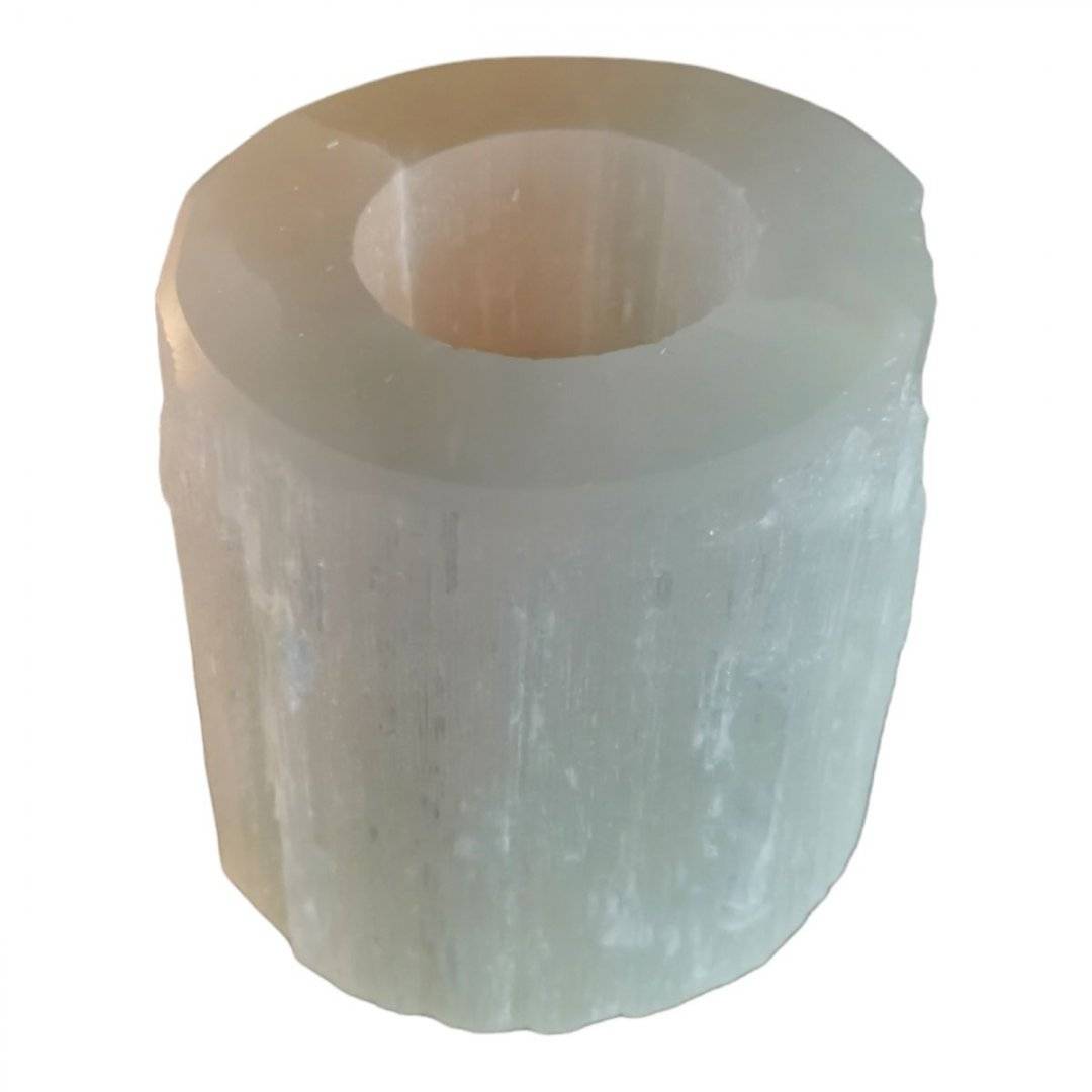 Suport lumanare din selenit, 8 cm