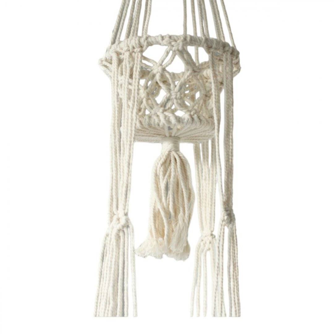 Suport plante dublu, suspendabil, din macrame