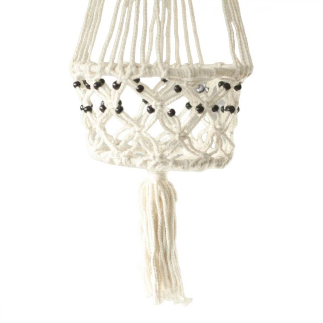 Suport plante suspendabil, din macrame, cu margele