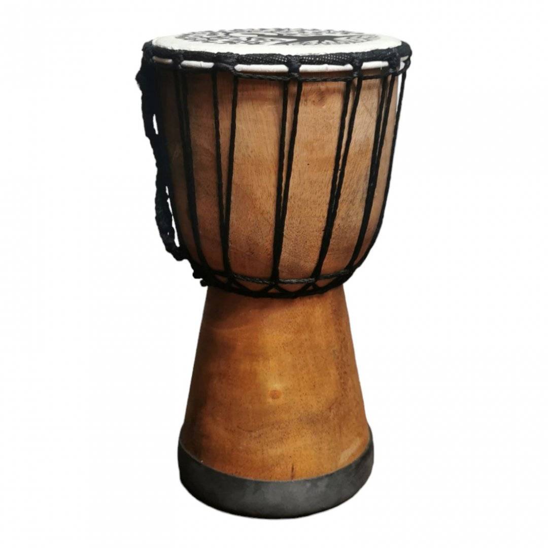 Toba Djembe din lemn si piele 25 cm, pictata manual